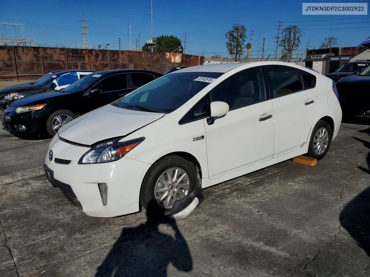 TOYOTA PRIUS 2012, VIN JTDKN3DP2C3002922