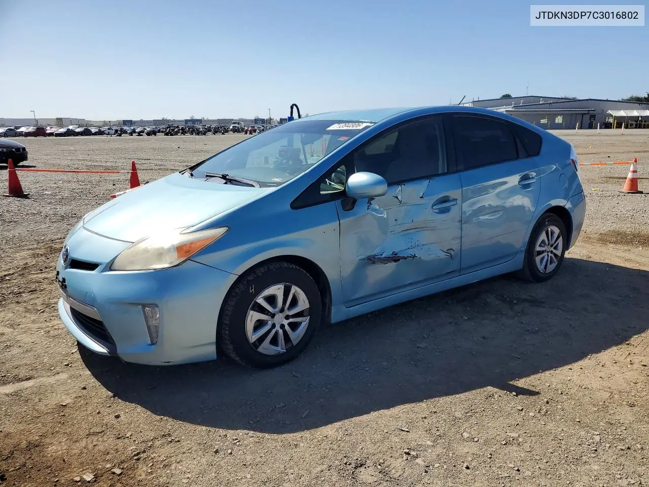 TOYOTA PRIUS 2012, VIN JTDKN3DP7C3016802