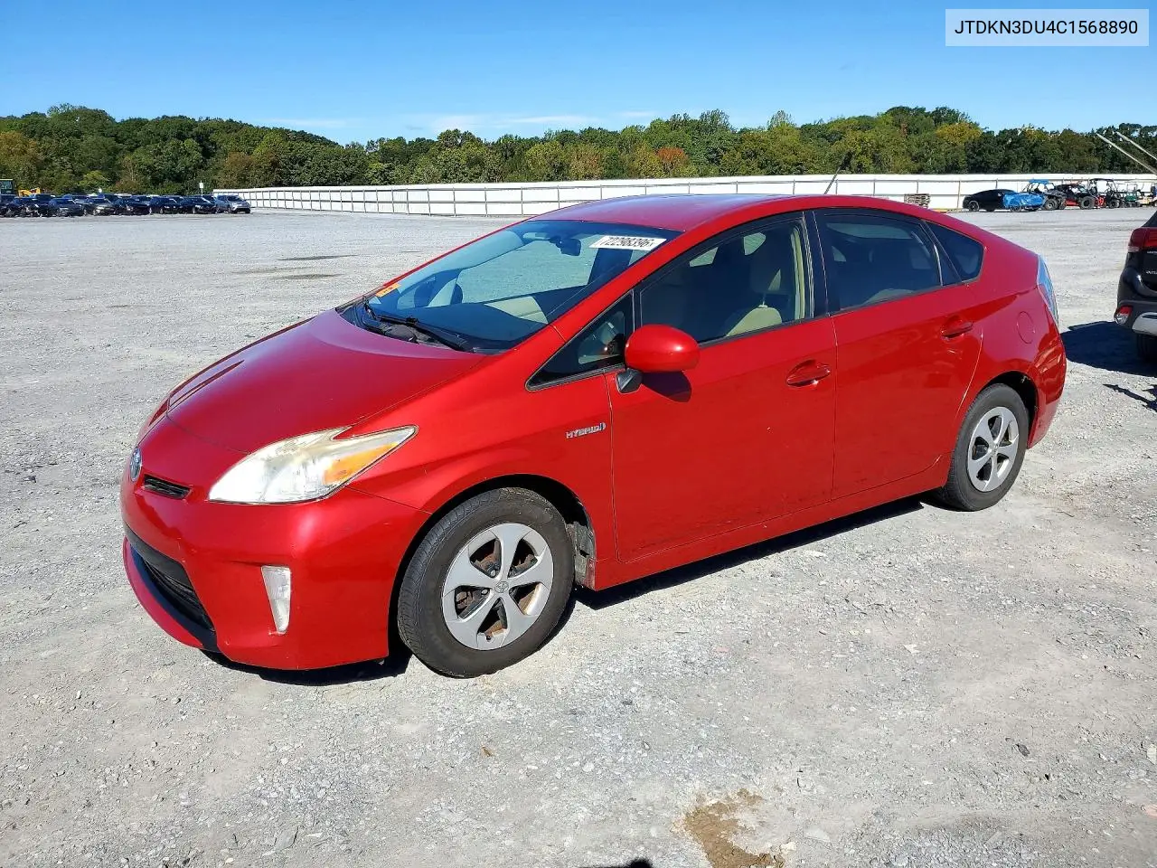 TOYOTA PRIUS 2012, VIN JTDKN3DU4C1568890