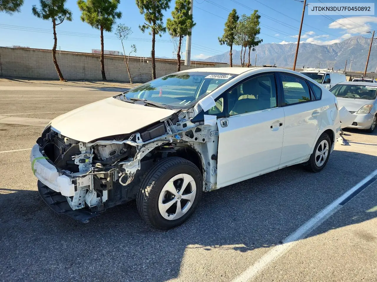TOYOTA PRIUS 2015, VIN JTDKN3DU7F0450892