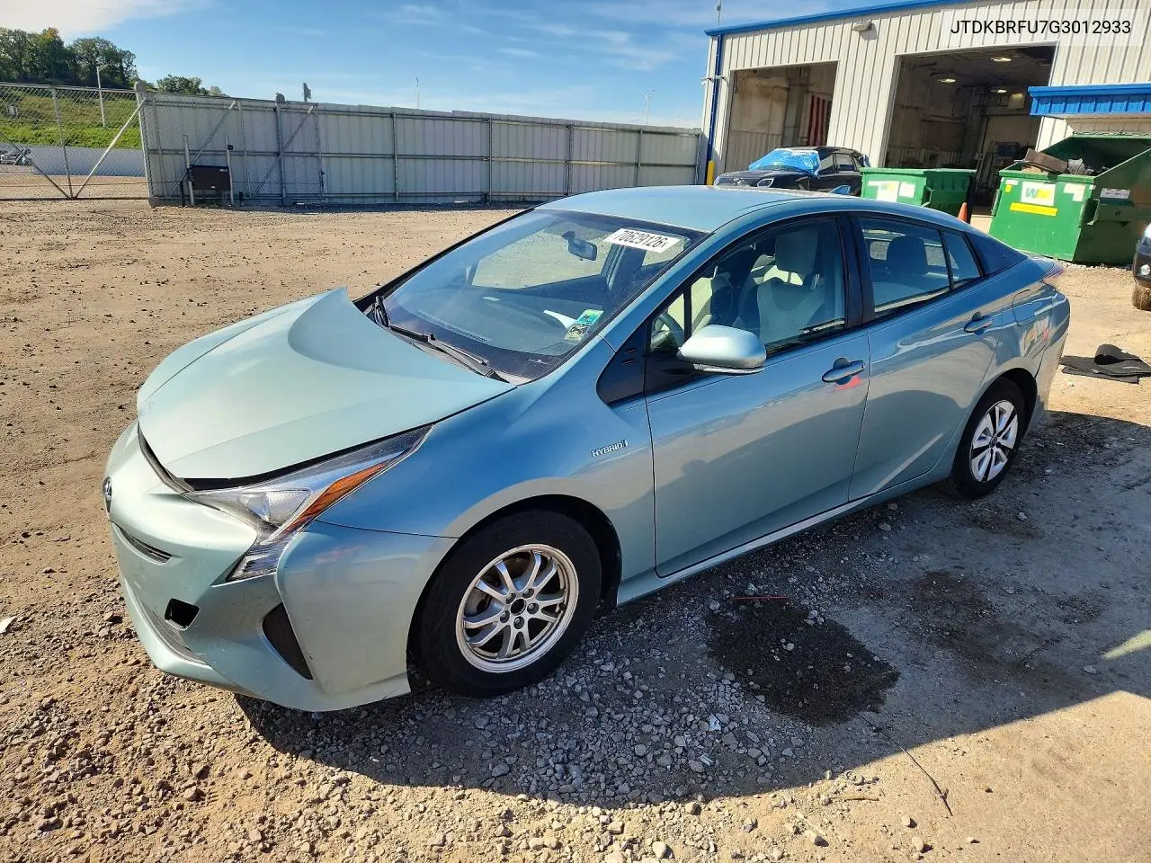 TOYOTA PRIUS 2016, VIN JTDKBRFU7G3012933