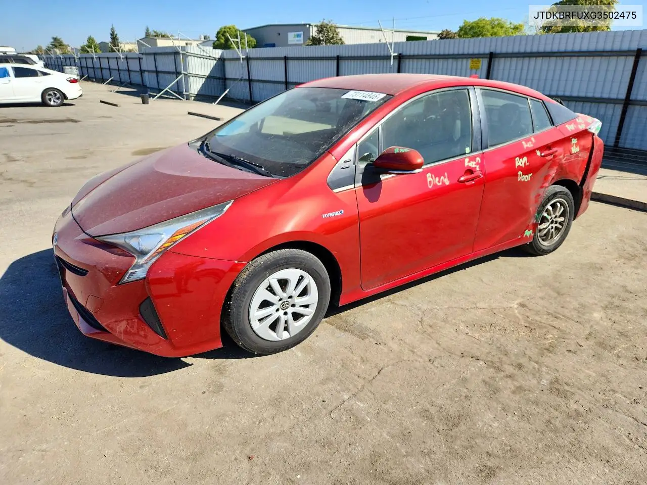 TOYOTA PRIUS 2016, VIN JTDKBRFUXG3502475