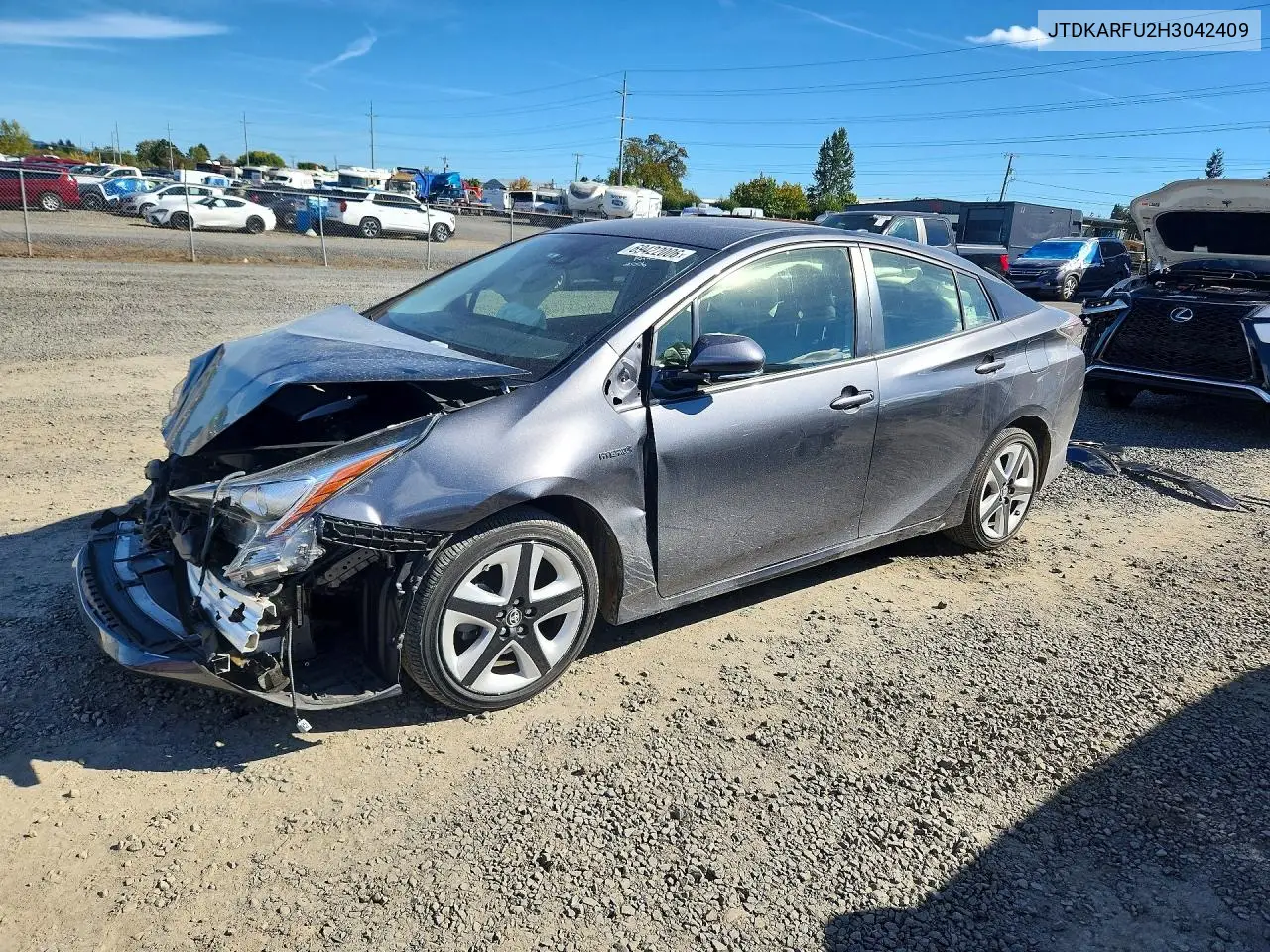 TOYOTA PRIUS 2017, VIN JTDKARFU2H3042409