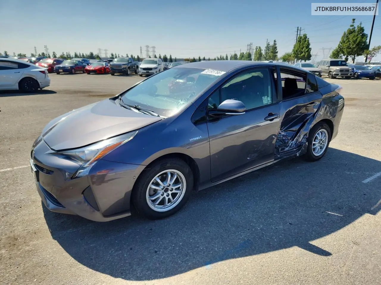 TOYOTA PRIUS 2017, VIN JTDKBRFU1H3568687