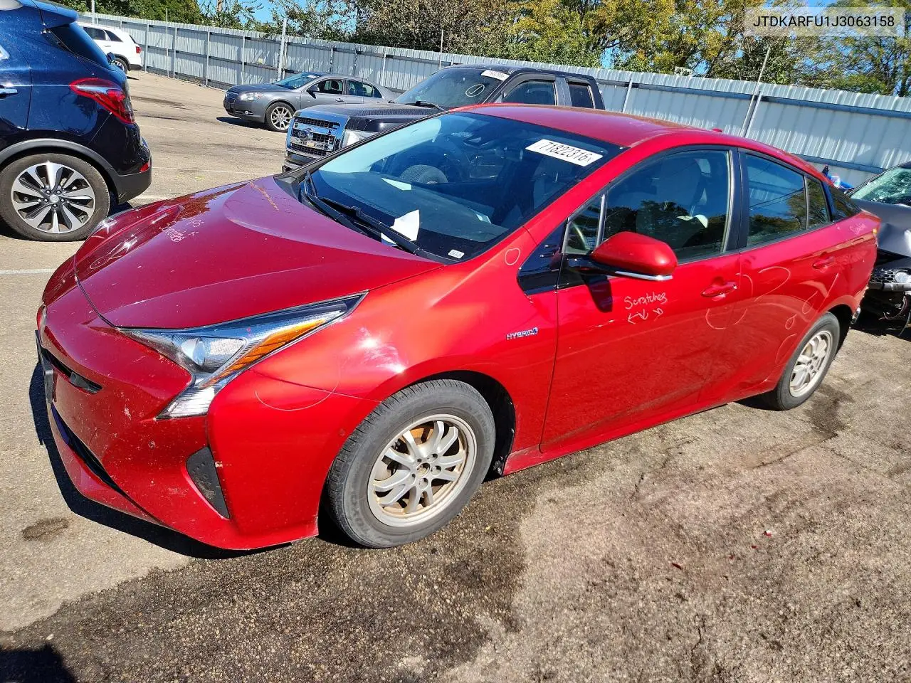 TOYOTA PRIUS 2018, VIN JTDKARFU1J3063158