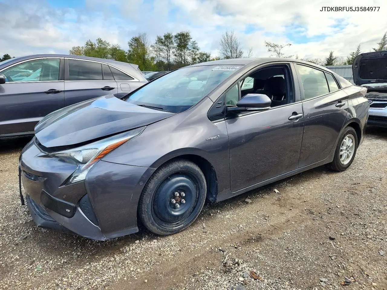 TOYOTA PRIUS 2018, VIN JTDKBRFU5J3584977