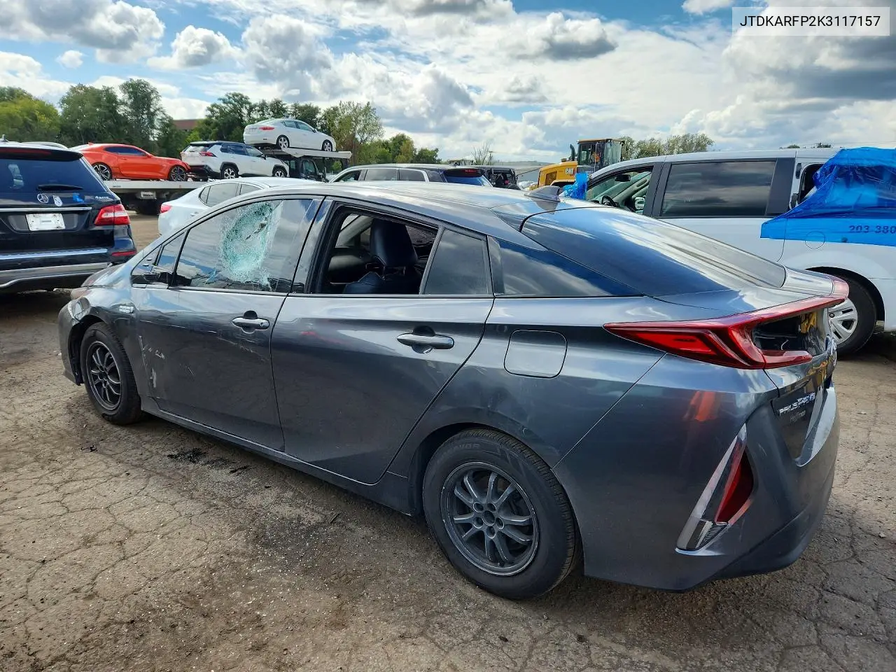 2019 TOYOTA PRIUS VIN JTDKARFP2K3117157 — фото 2