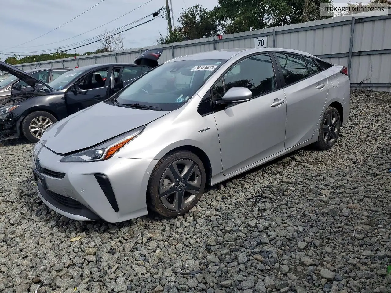 TOYOTA PRIUS 2019, VIN JTDKARFUXK3102539