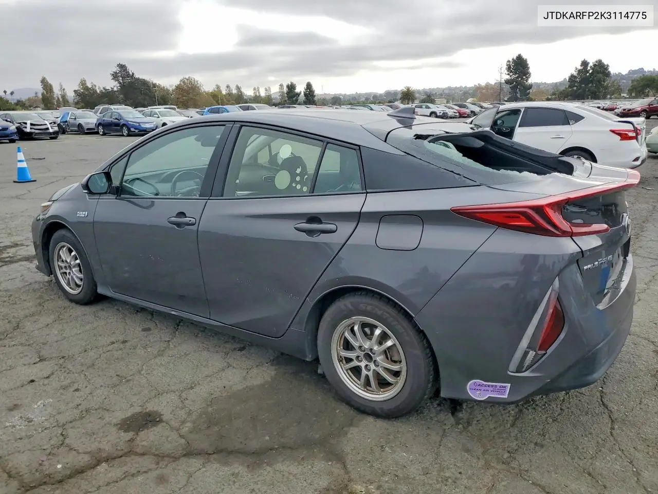 2019 TOYOTA PRIUS VIN JTDKARFP2K3114775 — фото 2