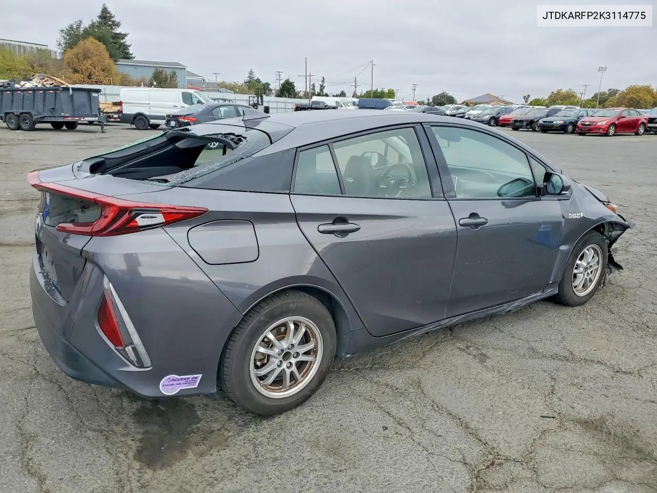 2019 TOYOTA PRIUS VIN JTDKARFP2K3114775 — фото 3