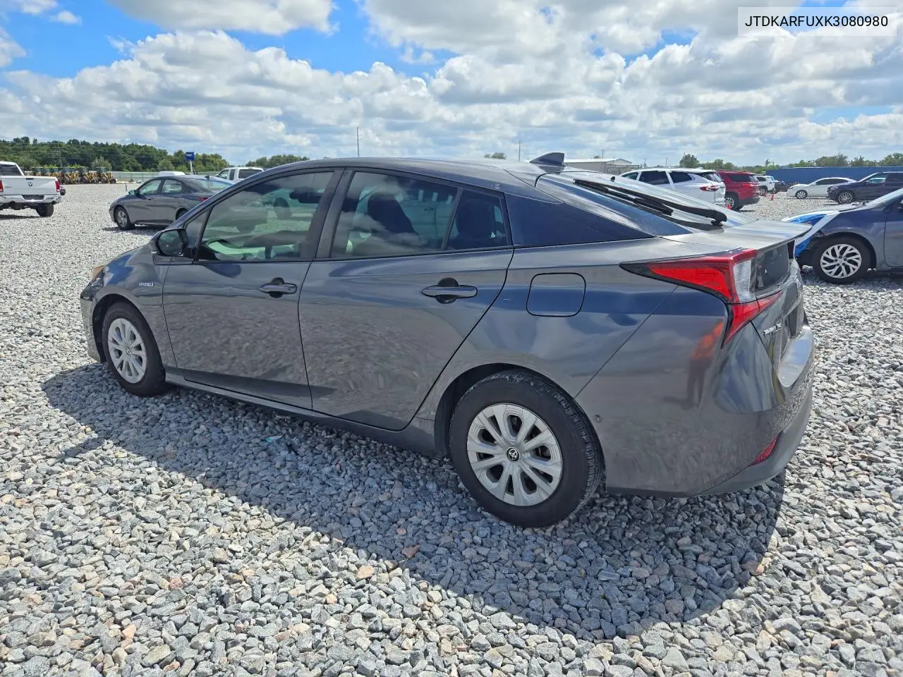 2019 TOYOTA PRIUS VIN JTDKARFUXK3080980 — фото 2