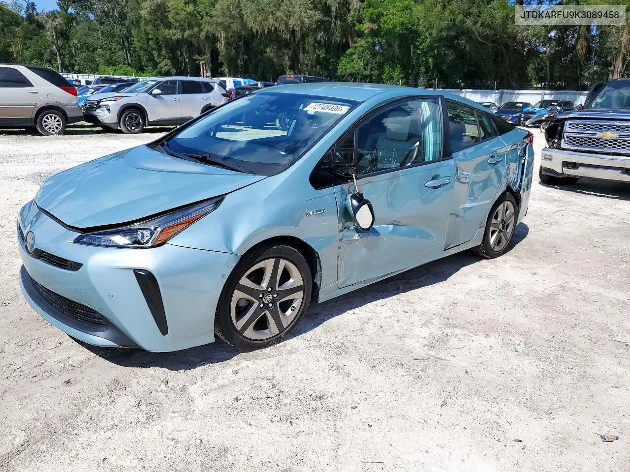 TOYOTA PRIUS 2019, VIN JTDKARFU9K3089458