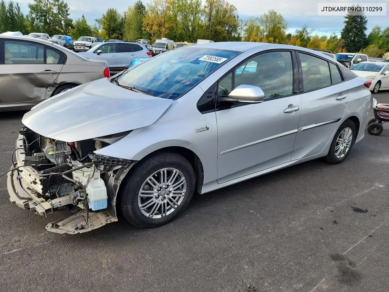 TOYOTA PRIUS 2019, VIN JTDKARFP9K3110299