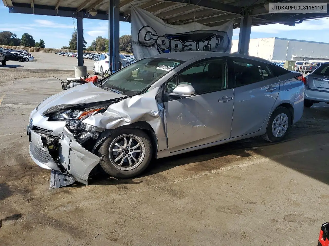 TOYOTA PRIUS 2020, VIN JTDKARFU0L3115110