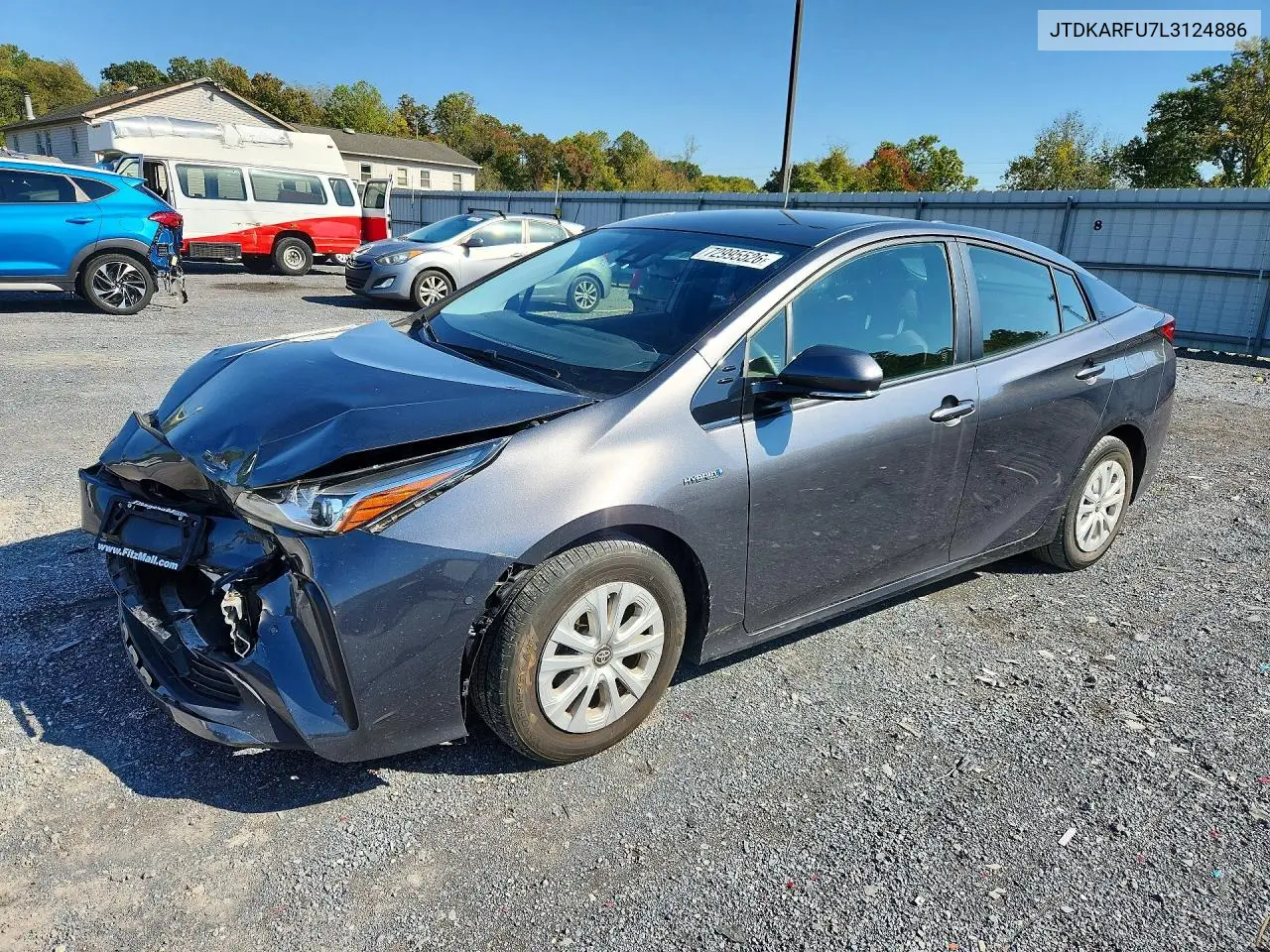 TOYOTA PRIUS 2020, VIN JTDKARFU7L3124886