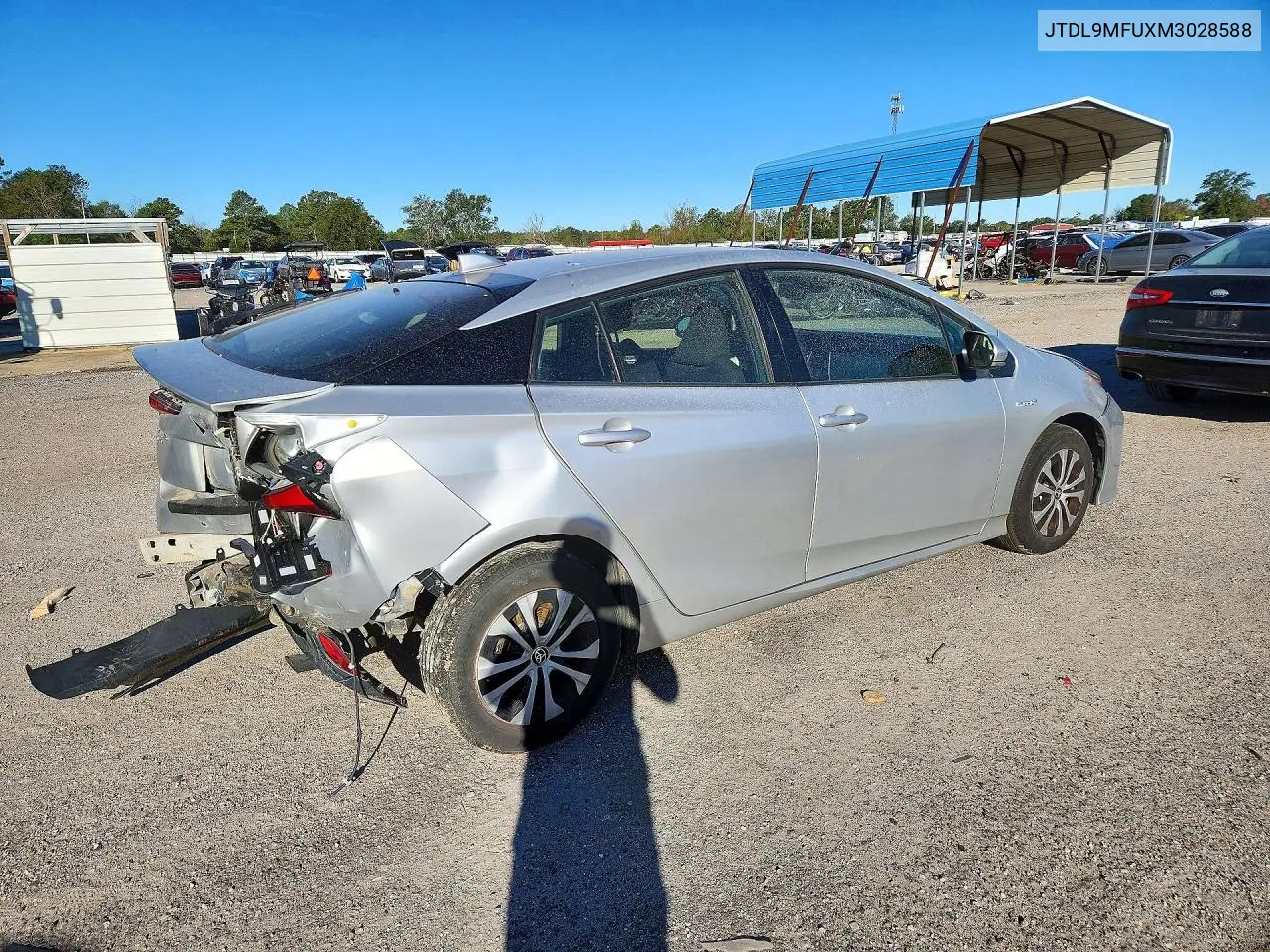 2021 TOYOTA PRIUS VIN JTDL9MFUXM3028588 — фото 3