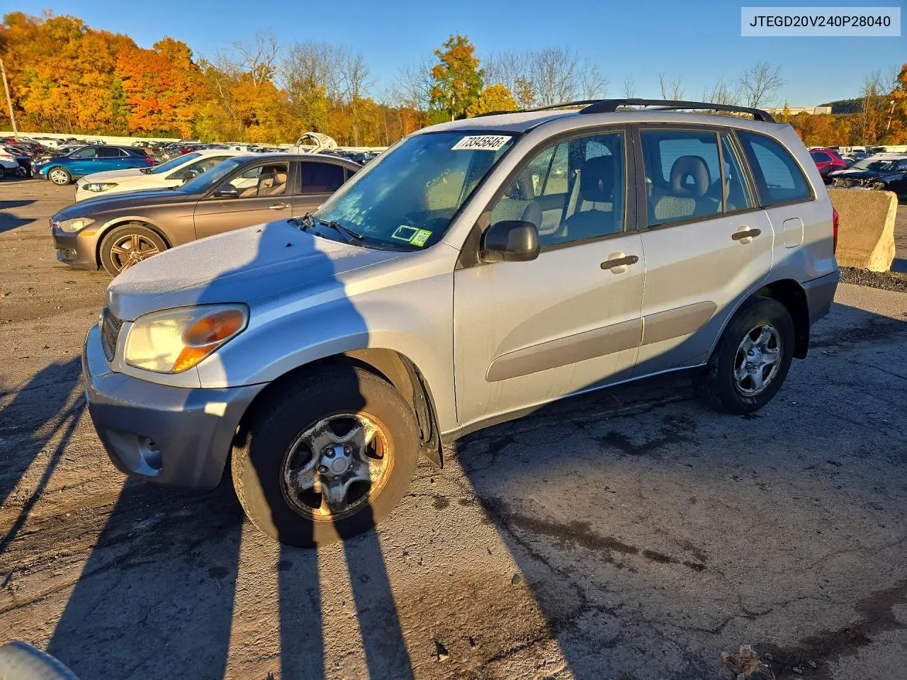 TOYOTA RAV 4 2004, VIN JTEGD20V240P28040