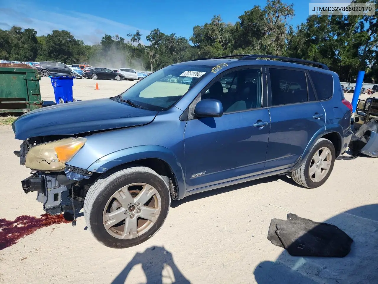 TOYOTA RAV 4 2006, VIN JTMZD32V866020170