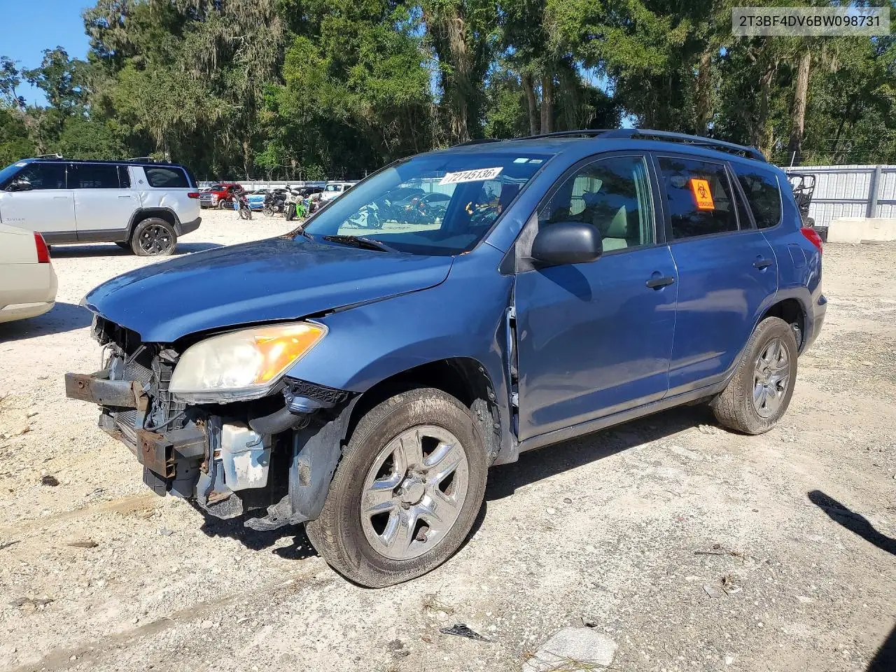 TOYOTA RAV 4 2011, VIN 2T3BF4DV6BW098731