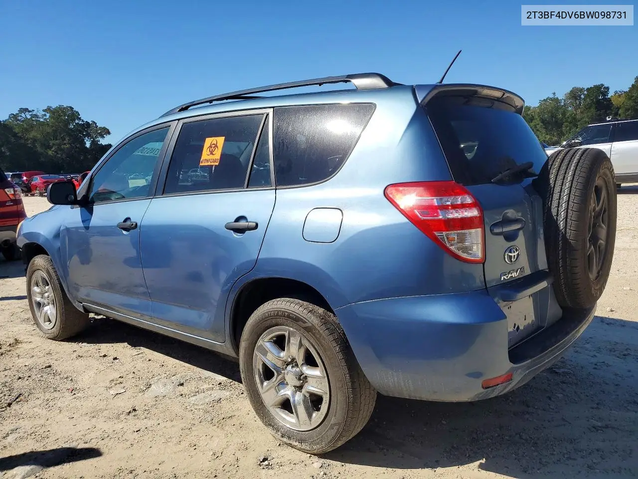 2011 TOYOTA RAV 4 VIN 2T3BF4DV6BW098731 — фото 2