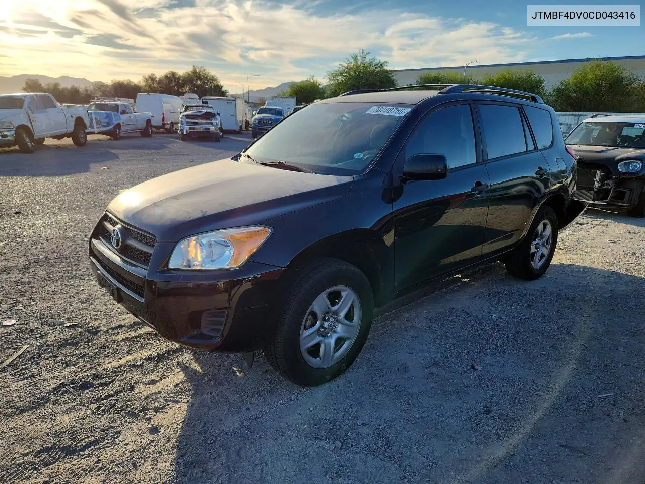TOYOTA RAV 4 2012, VIN JTMBF4DV0CD043416