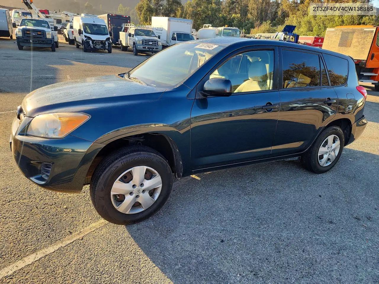 TOYOTA RAV 4 2012, VIN 2T3ZF4DV4CW138885