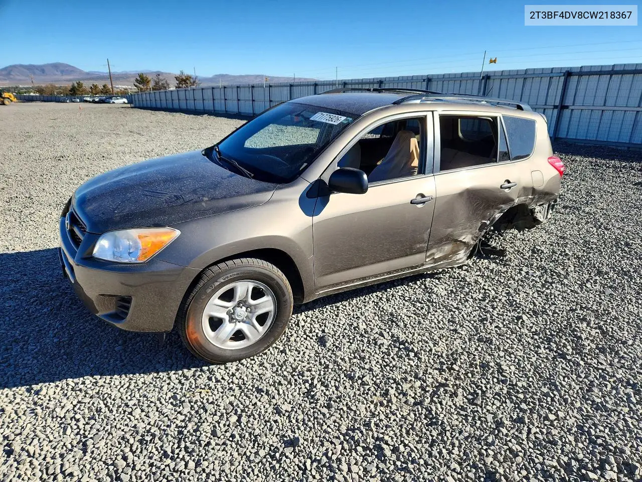 TOYOTA RAV 4 2012, VIN 2T3BF4DV8CW218367