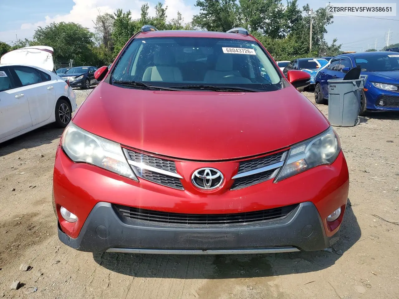 2015 TOYOTA RAV 4 VIN 2T3RFREV5FW358651 — фото 5