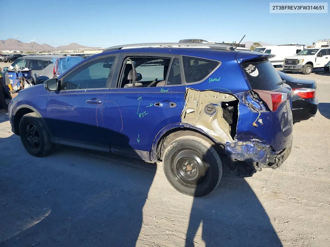 2015 TOYOTA RAV 4 VIN 2T3BFREV3FW314651 — фото 2