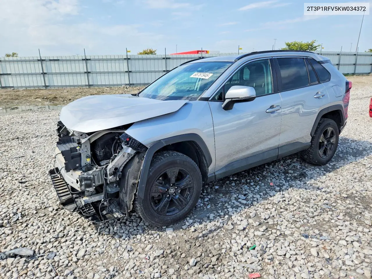 TOYOTA RAV 4 2019, VIN 2T3P1RFV5KW034372