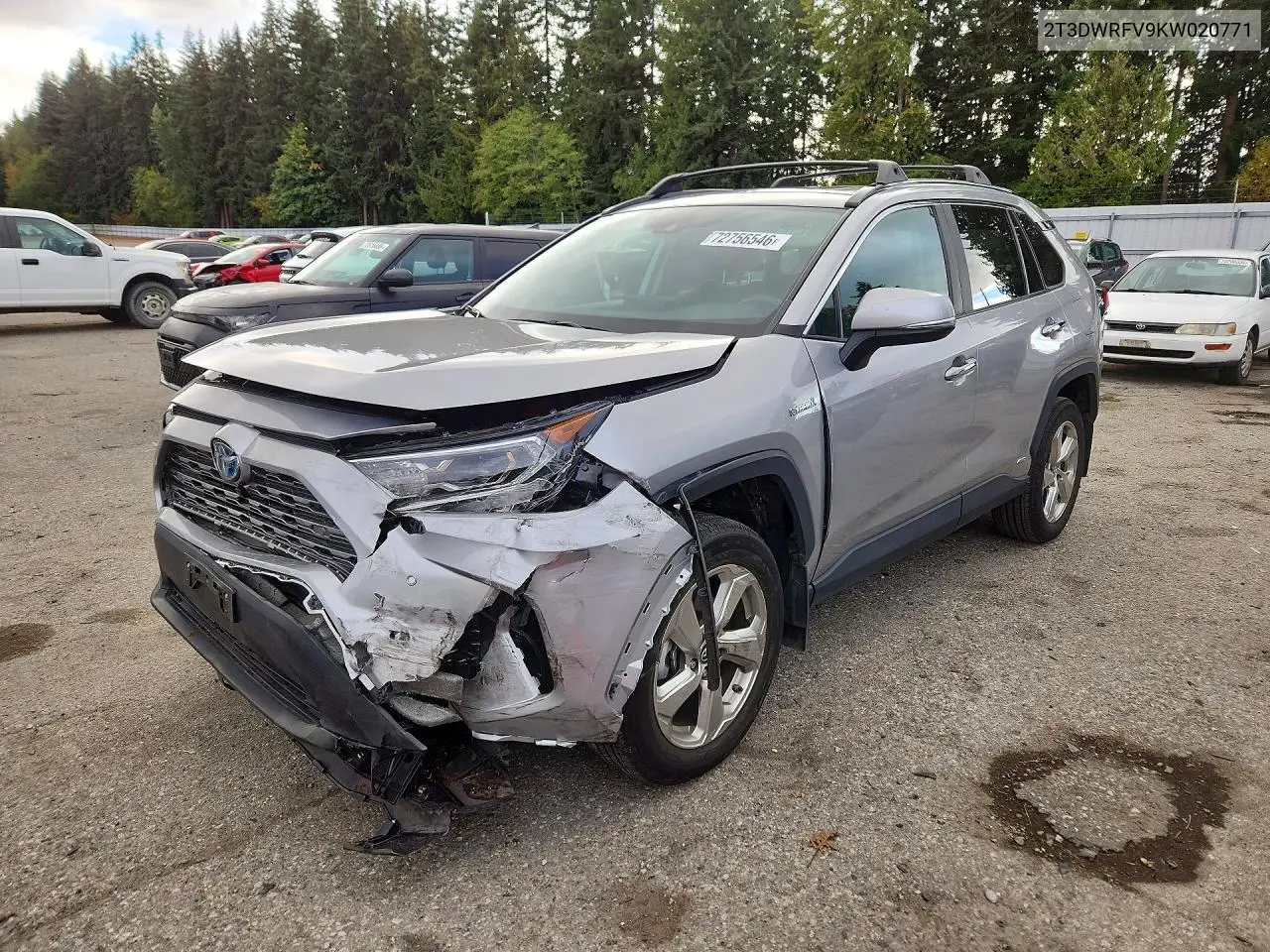 TOYOTA RAV 4 2019, VIN 2T3DWRFV9KW020771