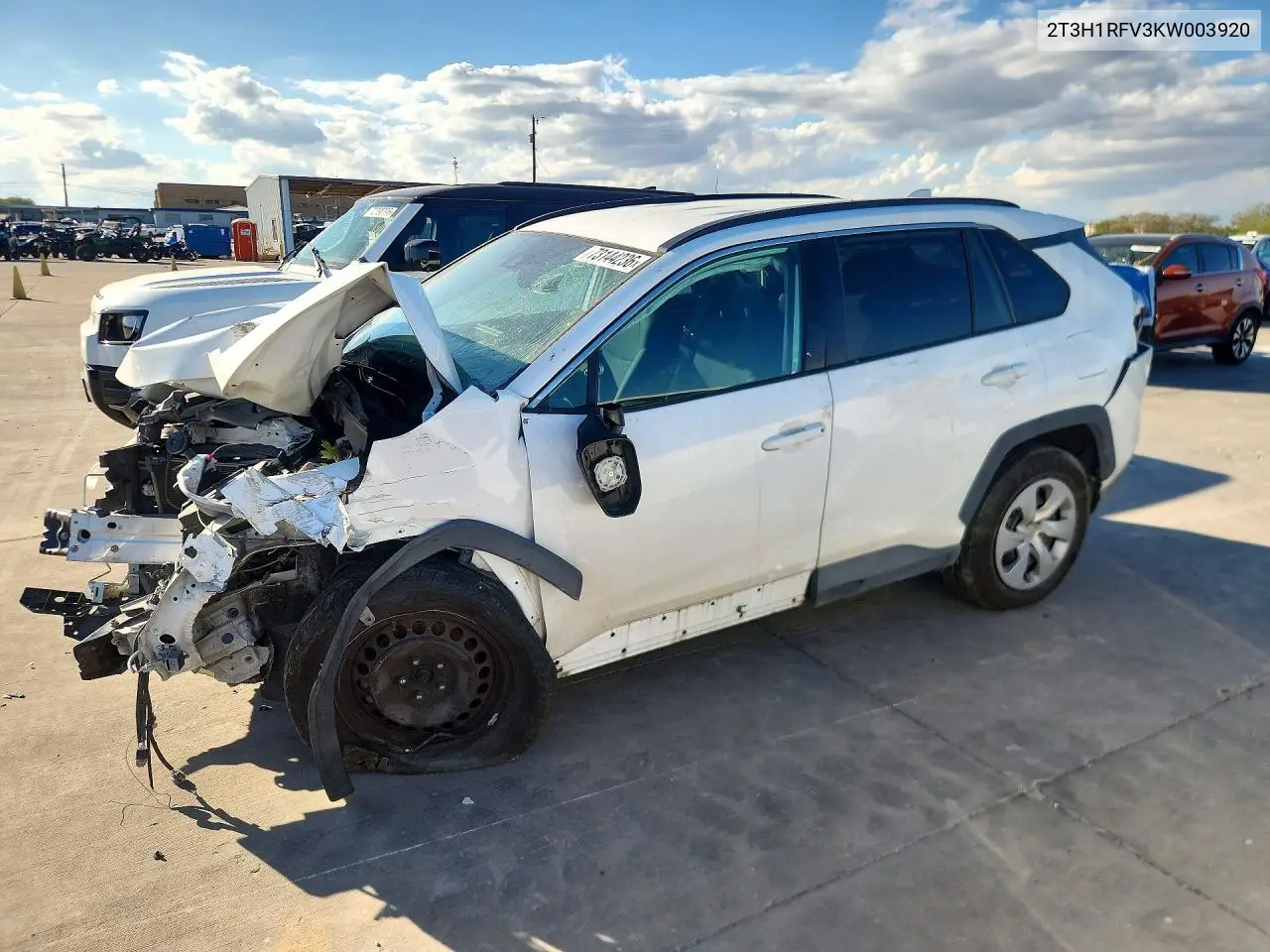 TOYOTA RAV 4 2019, VIN 2T3H1RFV3KW003920