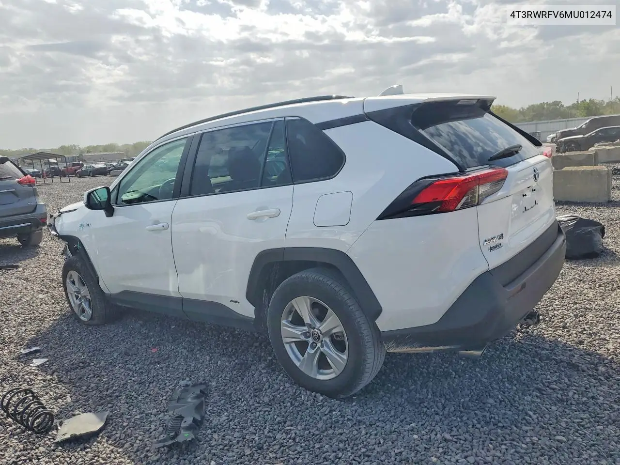 2021 TOYOTA RAV 4 VIN 4T3RWRFV6MU012474 — фото 2