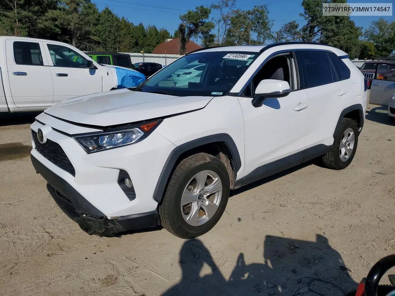 TOYOTA RAV 4 2021, VIN 2T3W1RFV3MW174547
