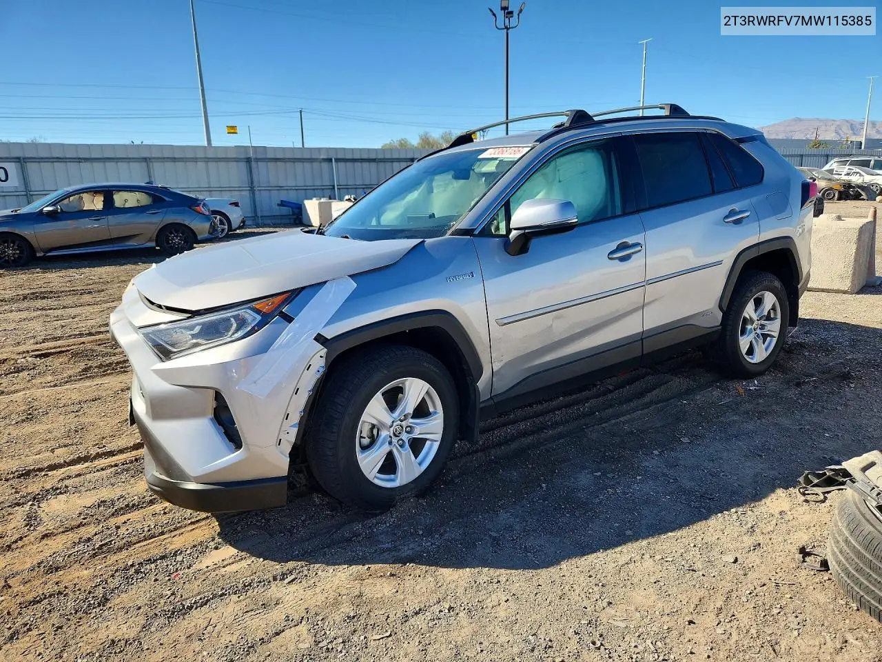 TOYOTA RAV 4 2021, VIN 2T3RWRFV7MW115385