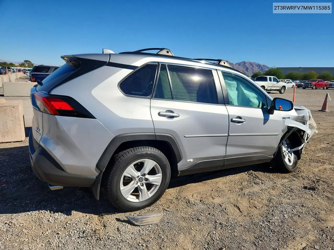 2021 TOYOTA RAV 4 VIN 2T3RWRFV7MW115385 — фото 3