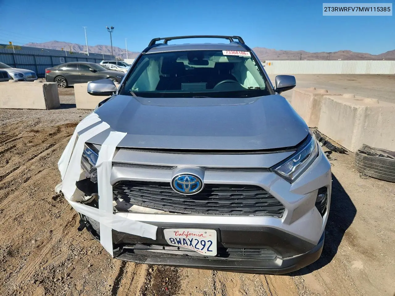2021 TOYOTA RAV 4 VIN 2T3RWRFV7MW115385 — фото 5