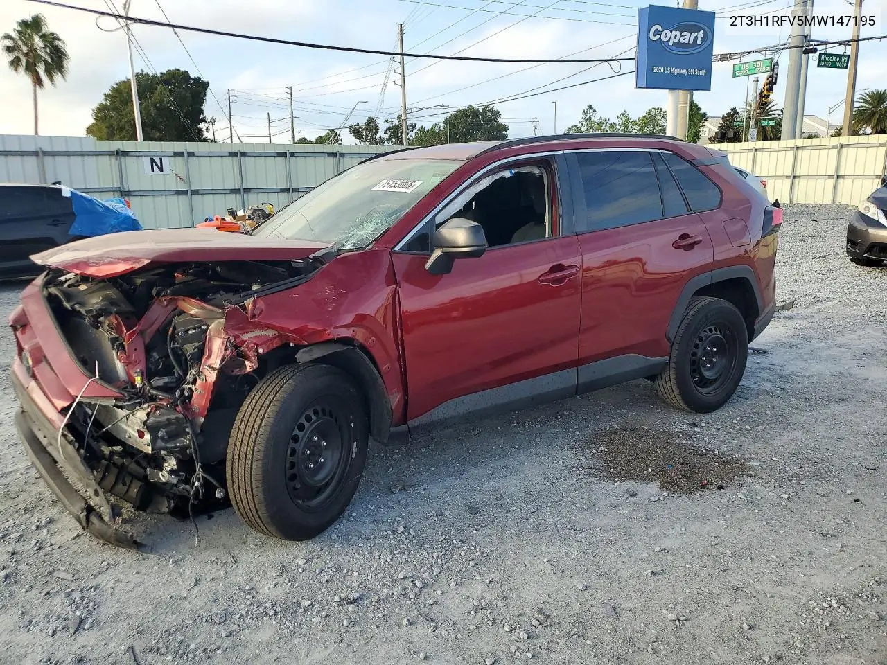 TOYOTA RAV 4 2021, VIN 2T3H1RFV5MW147195