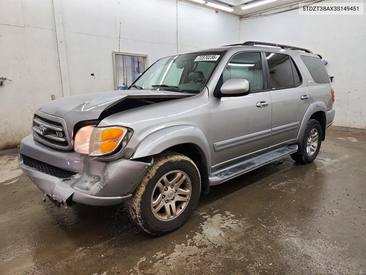 TOYOTA SEQUOIA 2003, VIN 5TDZT38AX3S149451