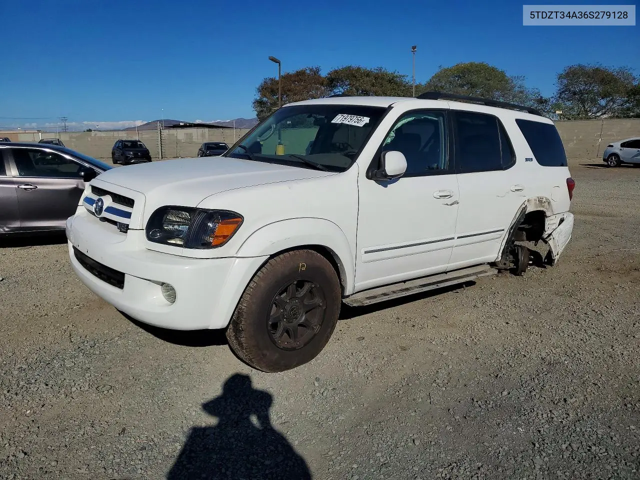TOYOTA SEQUOIA 2006, VIN 5TDZT34A36S279128