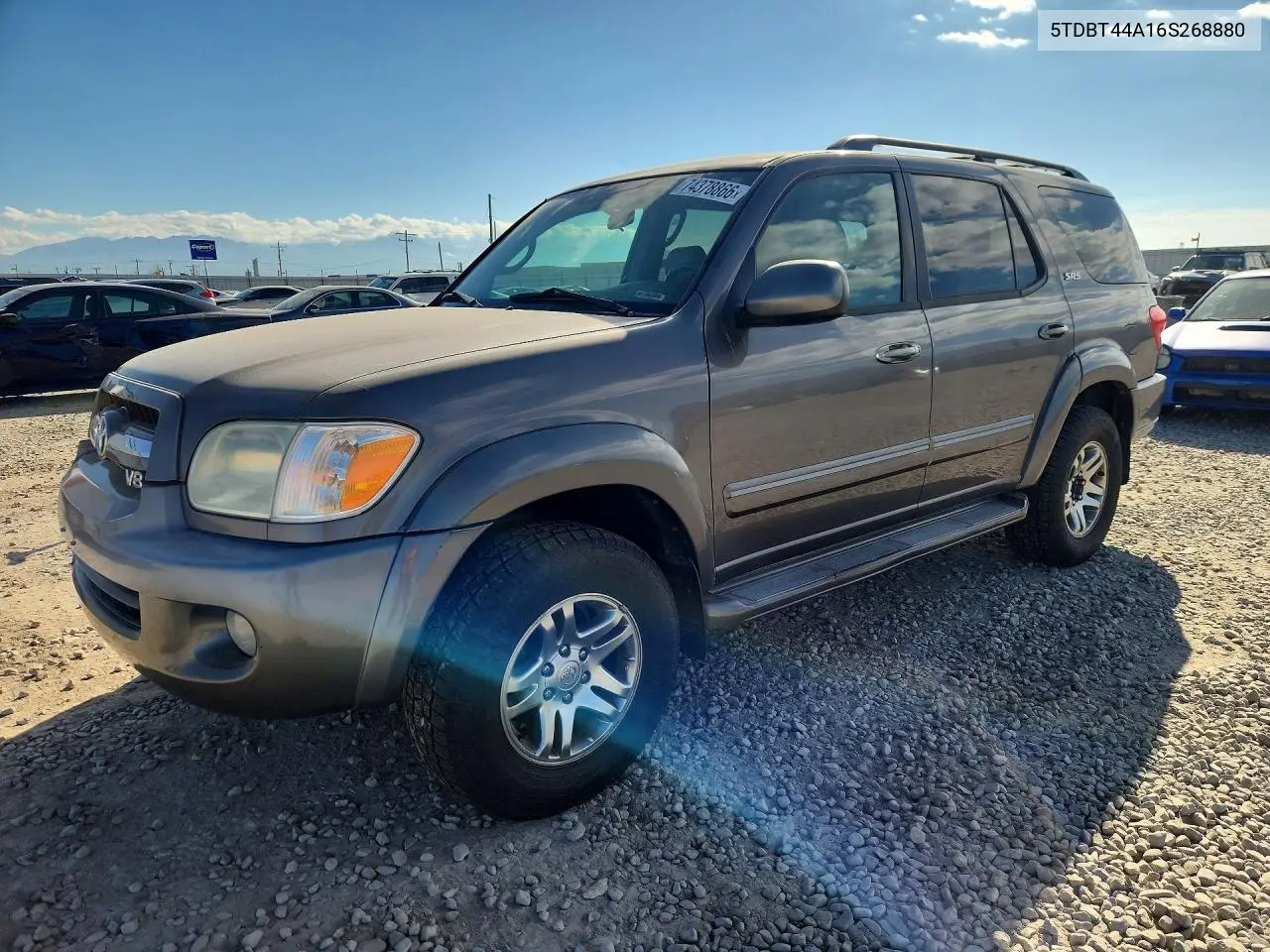 TOYOTA SEQUOIA 2006, VIN 5TDBT44A16S268880