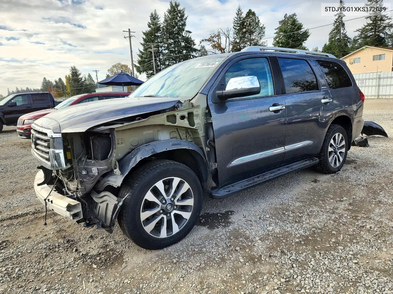 TOYOTA SEQUOIA 2019, VIN 5TDJY5G1XKS172089