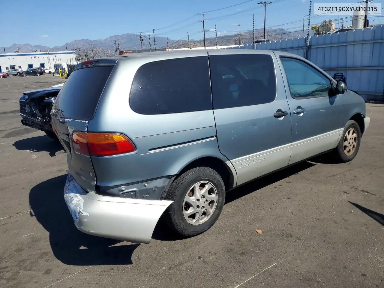 2004 TOYOTA SIENNA VIN 4T3ZF19CXYU313315 — фото 3