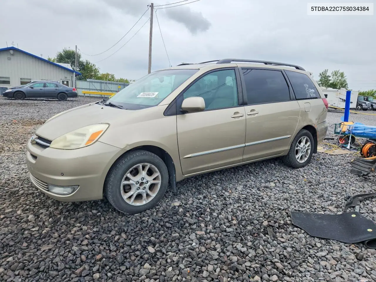 TOYOTA SIENNA 2005, VIN 5TDBA22C75S034384
