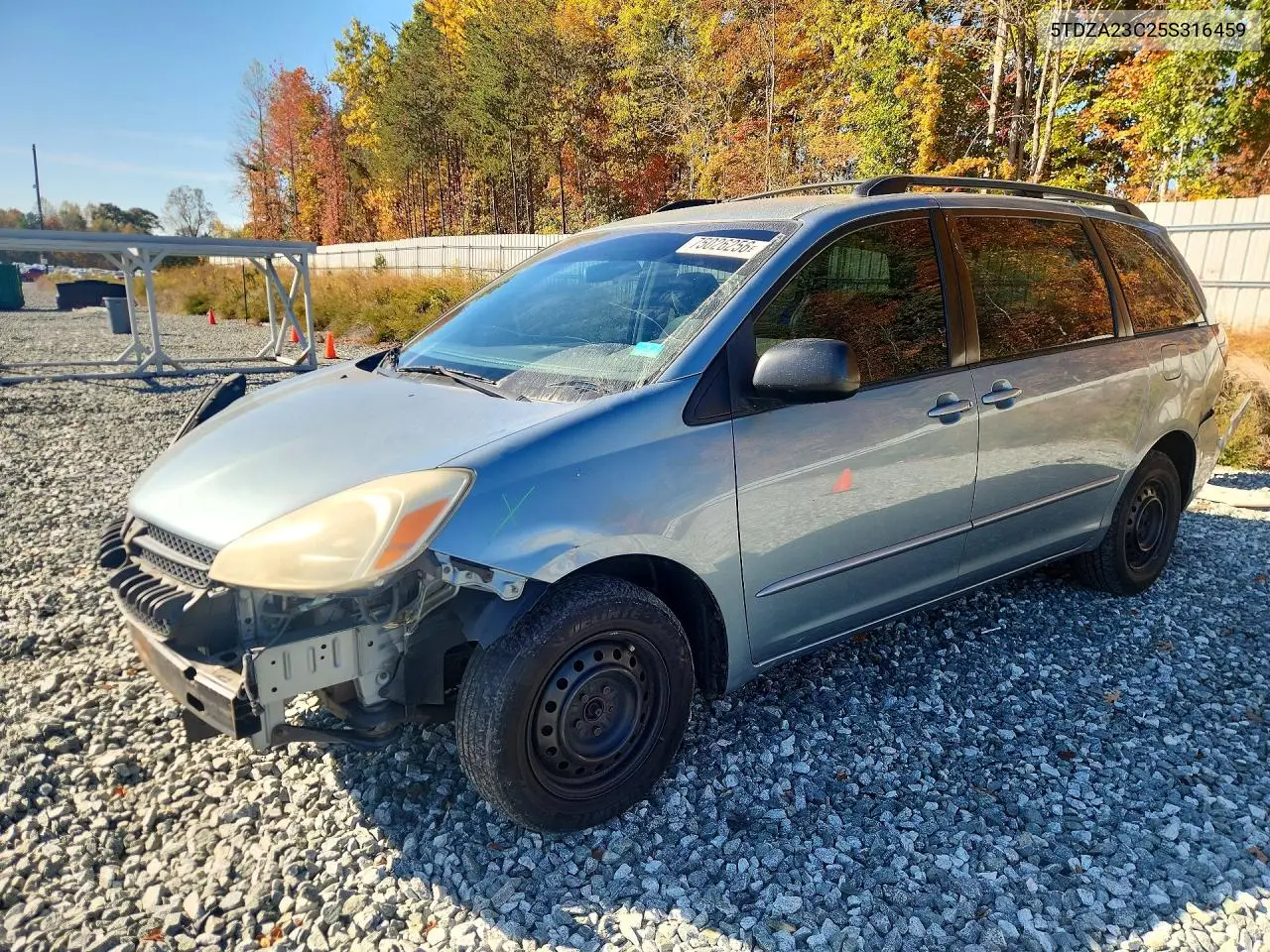 TOYOTA SIENNA 2005, VIN 5TDZA23C25S316459