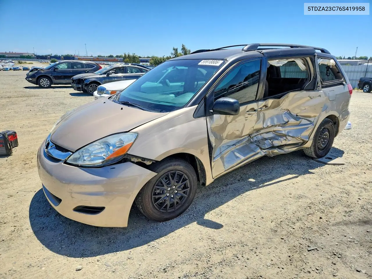 TOYOTA SIENNA 2006, VIN 5TDZA23C76S419958