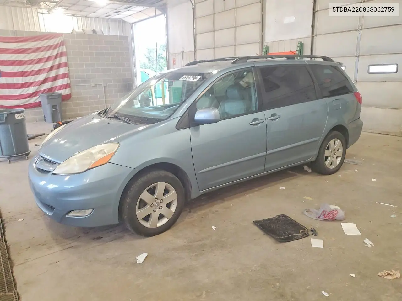 TOYOTA SIENNA 2006, VIN 5TDBA22C86S062759