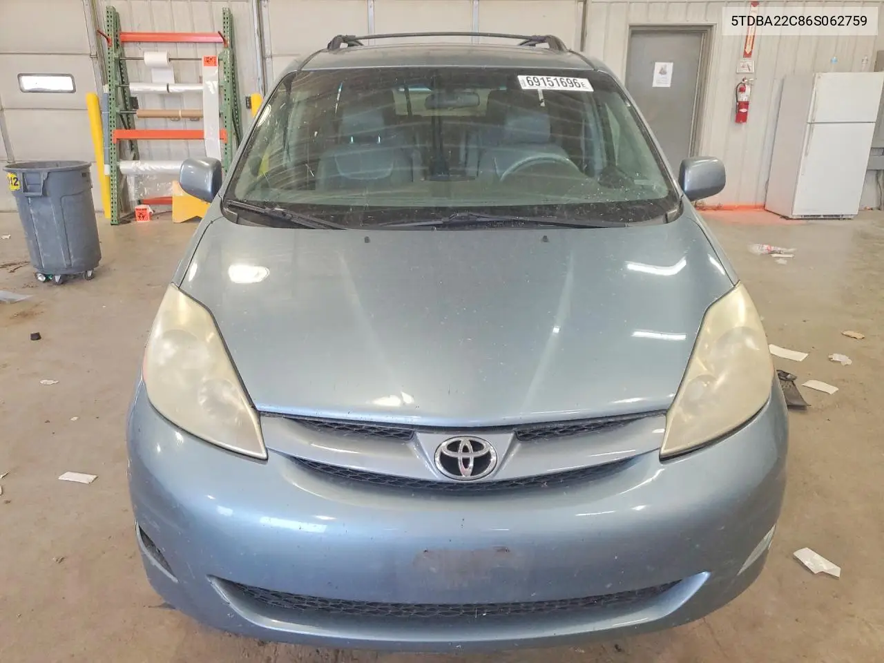 2006 TOYOTA SIENNA VIN 5TDBA22C86S062759 — фото 5