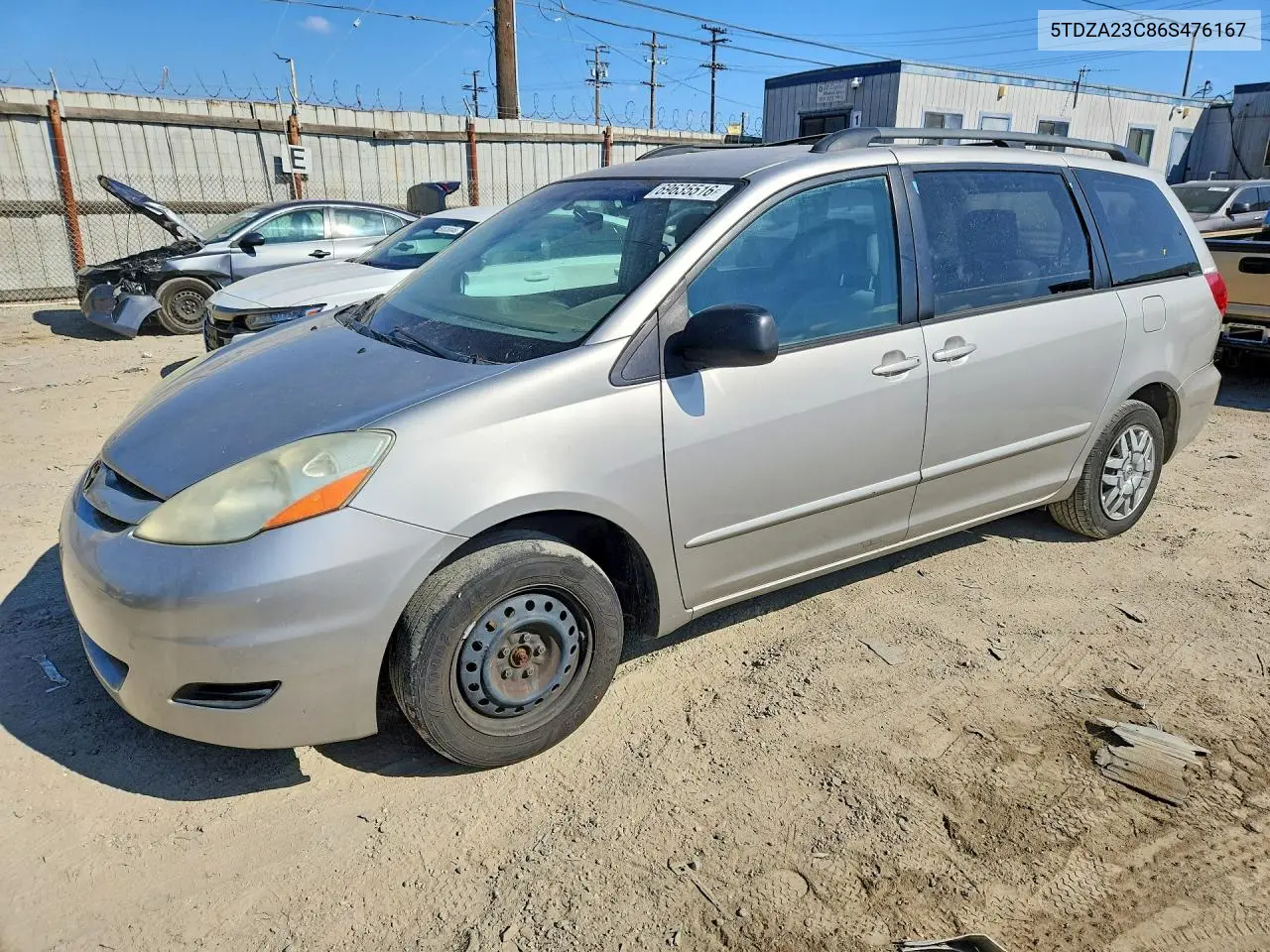 TOYOTA SIENNA 2006, VIN 5TDZA23C86S476167