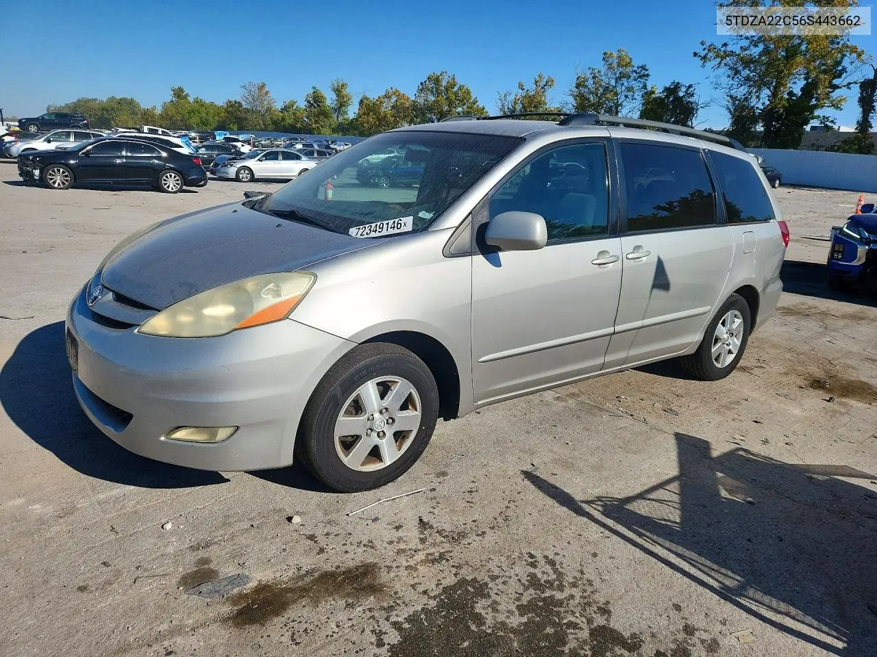 TOYOTA SIENNA 2006, VIN 5TDZA22C56S443662